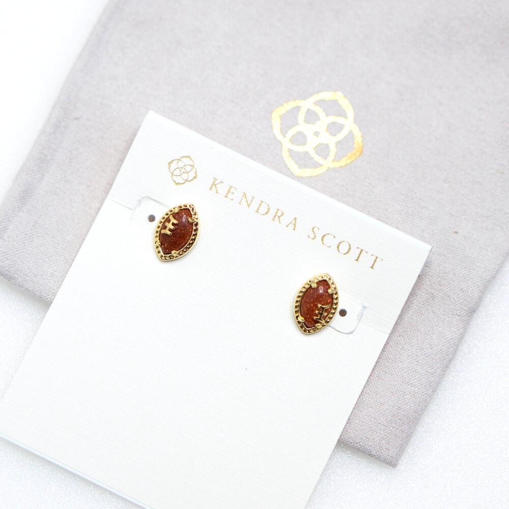 Kendra Scott Football Stud Earrings Gold